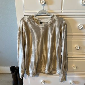 Tie dye beige and white crewneck